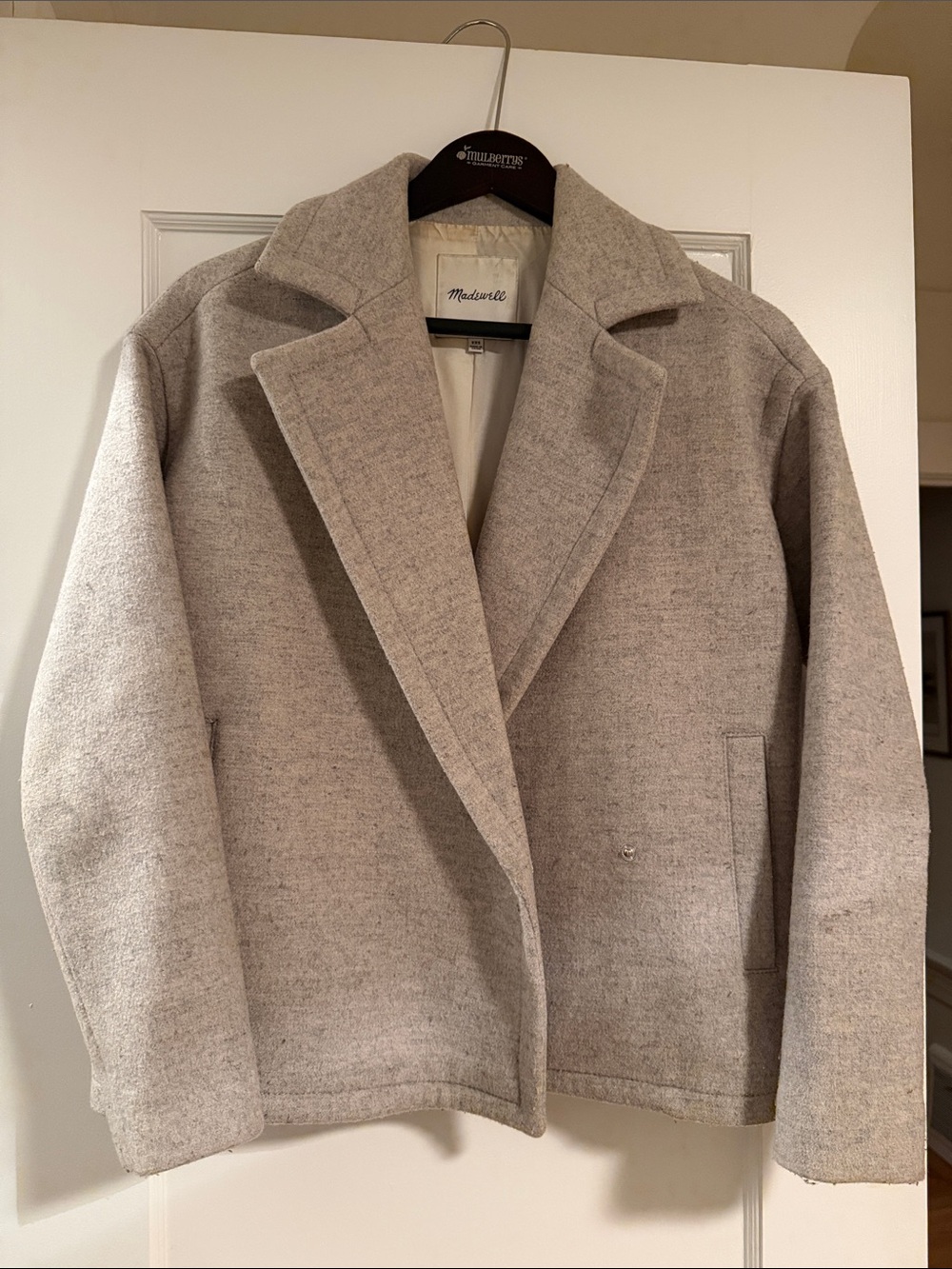 Madewell Heather Gray Wool-Blend Peacoat Jacket